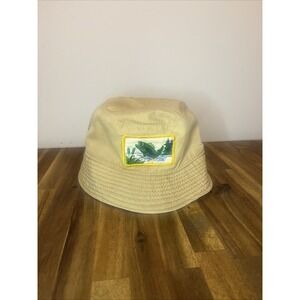 Vintage Fly Fisherman Jones Bucket Hat Cap Trout Big Patch Large
